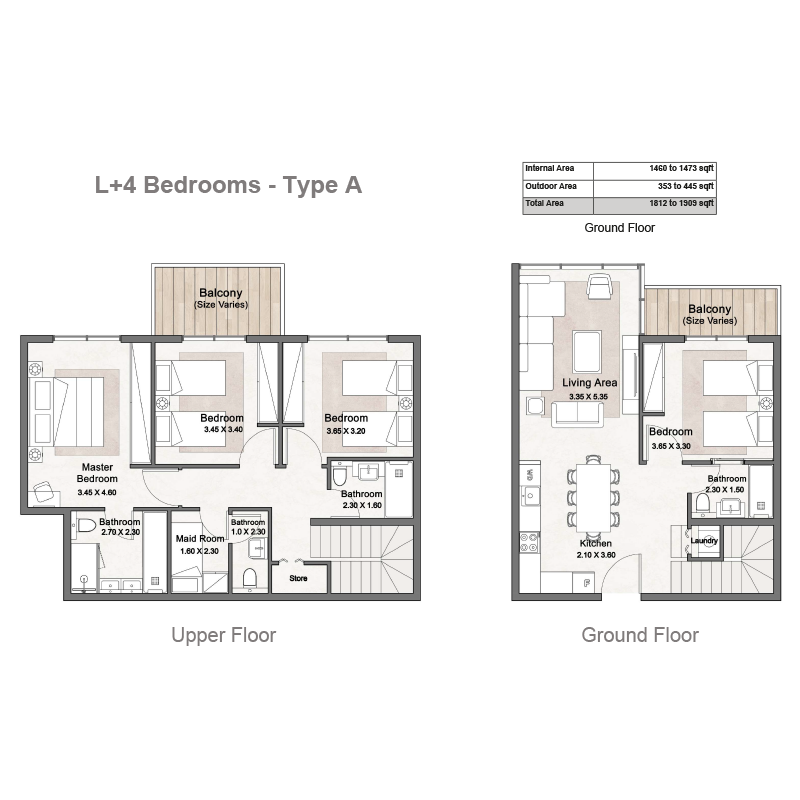 Floor Plan: L + 4 -BEDROOMS - TYPE A